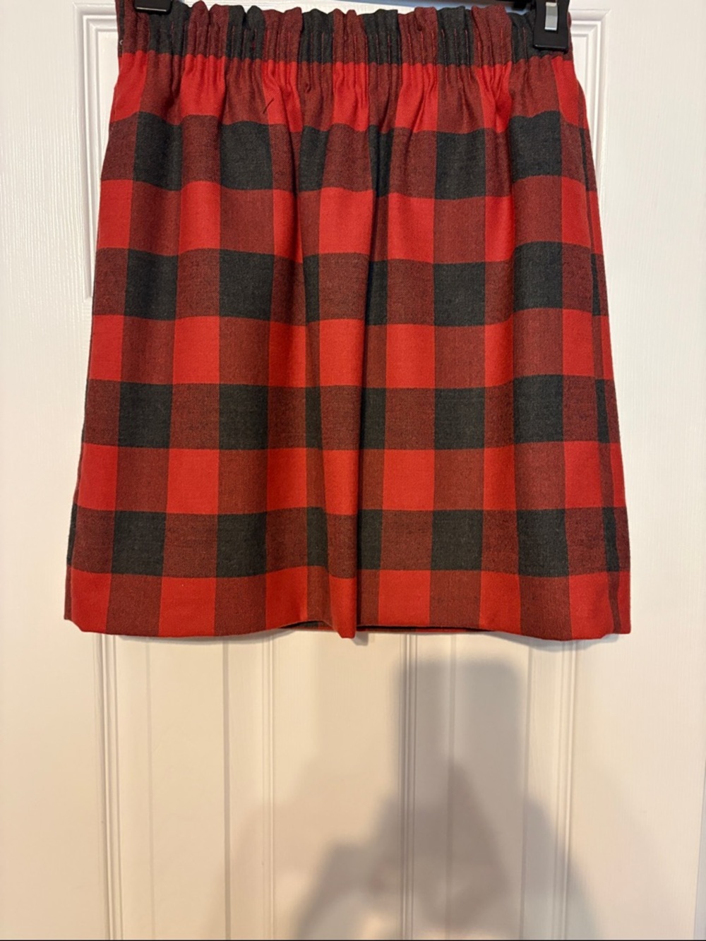 Buffalo Plaid Elastic Waist Mini Skirt in Red and Black